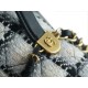 CHANEL 22K Atelier Black & White Tweed Backpack  