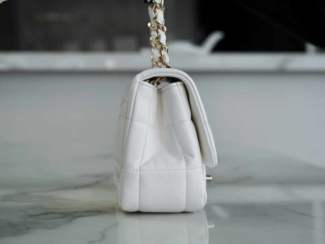 CHANEL 23C Early Spring Resort Series Flap Bag White Lambskin  