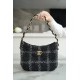 CHANEL 22K New Hobo Coarse Tweed Shoulder Bag  