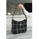 CHANEL 22K New Hobo Coarse Tweed Shoulder Bag  