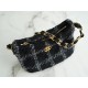 CHANEL 22K New Hobo Coarse Tweed Shoulder Bag  