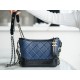 Chanel Gabrielle Classic Flap Bag Blue Black Small Calfskin  