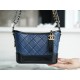 Chanel Gabrielle Classic Flap Bag Blue Black Small Calfskin  