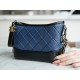 Chanel Gabrielle Classic Flap Bag Blue Black Small Calfskin  