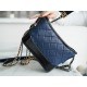 Chanel Gabrielle Classic Flap Bag Blue Black Small Calfskin  