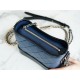 Chanel Gabrielle Classic Flap Bag Blue Black Small Calfskin  