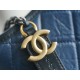 Chanel Gabrielle Classic Flap Bag Blue Black Small Calfskin  