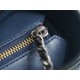 Chanel Gabrielle Classic Flap Bag Blue Black Small Calfskin  