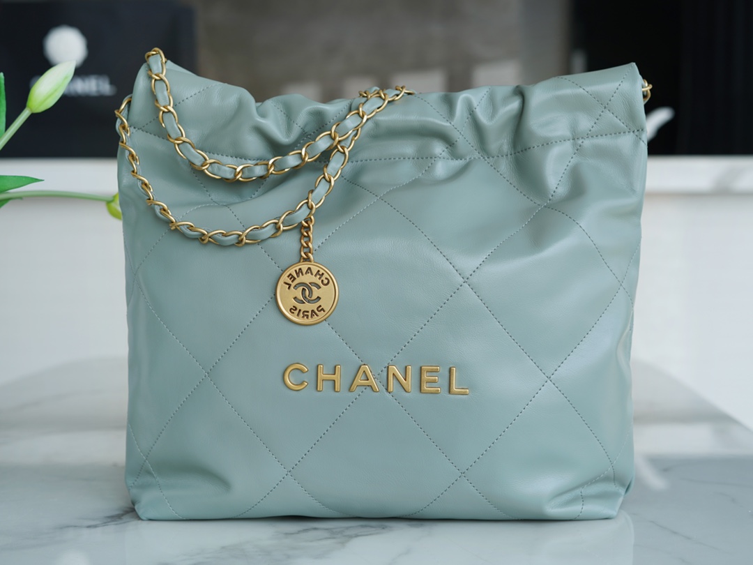 CHANEL 23C 22 Bag Small Mist Blue  