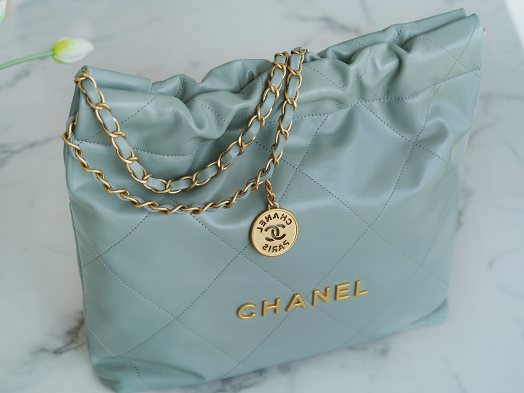 CHANEL 23C 22 Bag Small Mist Blue  