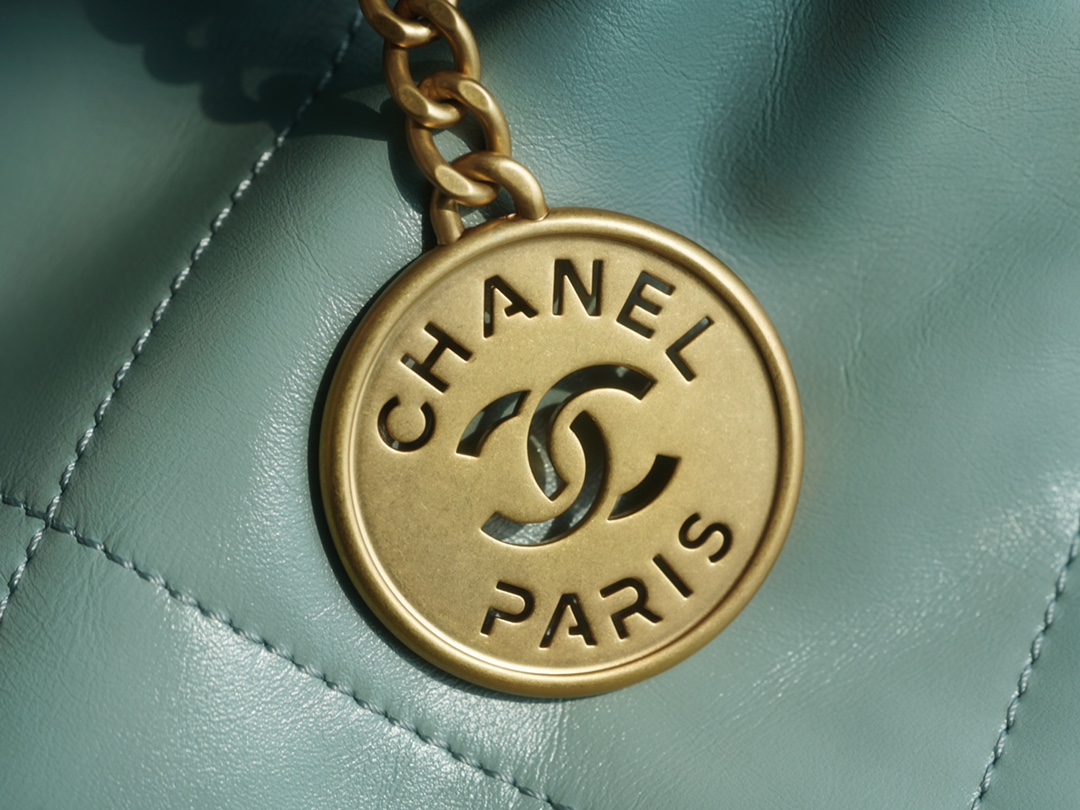 CHANEL 23C 22 Bag Medium Mist Blue  