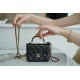 CHANEL Handle Coin Purse Black  