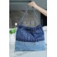 CHANEL 23A Sequin Denim Patchwork 22 Bag Medium  