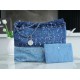 CHANEL 23A Sequin Denim Patchwork 22 Bag Medium  