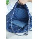 CHANEL 23A Sequin Denim Patchwork 22 Bag Medium  