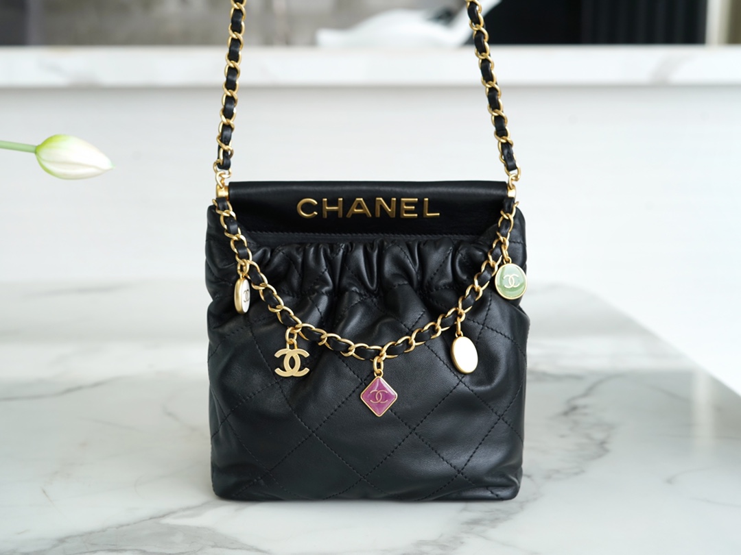 Chanel 23P Mini 22 Bag Small Lucky Bag Lambskin  