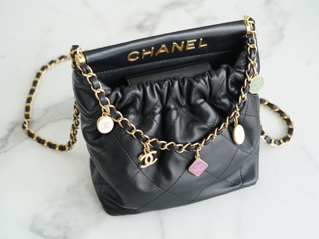 Chanel 23P Mini 22 Bag Small Lucky Bag Lambskin  