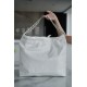 CHANEL 22P Bag Medium White with Silver Button