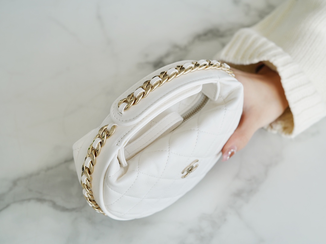 Chanel 23C Hula Hoop Clutch White  