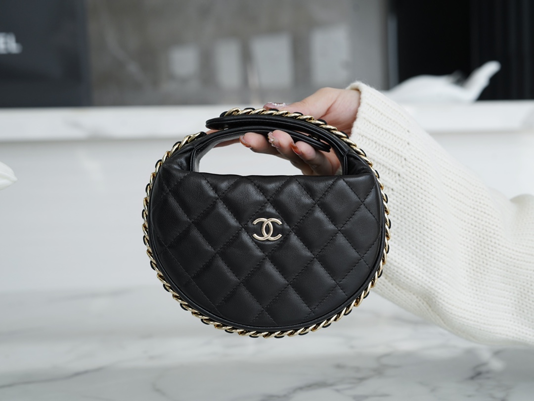 Chanel 23C Hula Hoop Clutch Black  