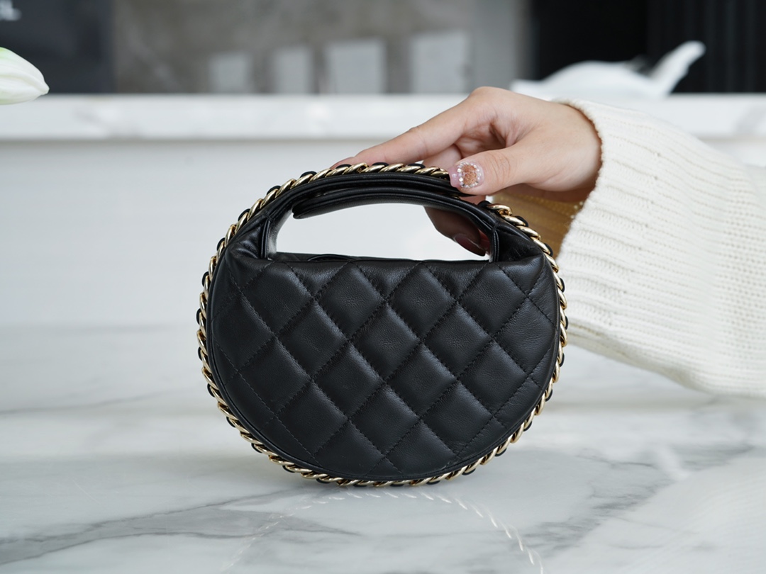 Chanel 23C Hula Hoop Clutch Black  