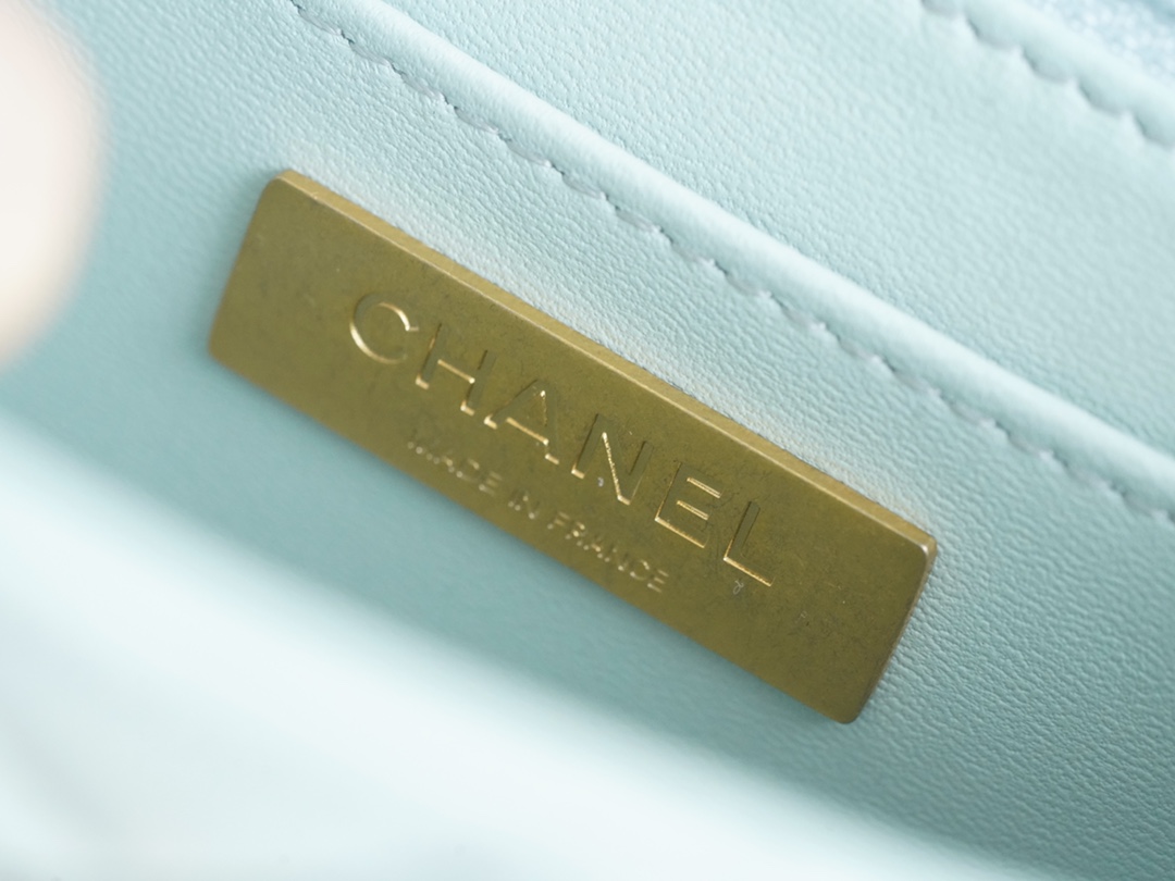 Chanel 23S Handle Cosmetic Box Bag Mist Blue  