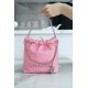 CHANEL 23S Spring/Summer New 22 Mini Bag Pink with Silver Hardware Calfskin  