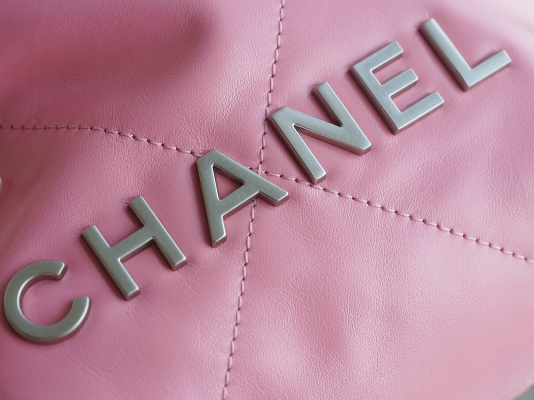 CHANEL 23S Spring/Summer New 22 Mini Bag Pink with Silver Hardware Calfskin  