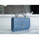 Chanel 23K Crystal Handle WOC Mist Blue Calfskin  