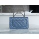 Chanel 23K Crystal Handle WOC Mist Blue Calfskin  