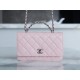 Chanel 23K Crystal Handle WOC Pink Calfskin  