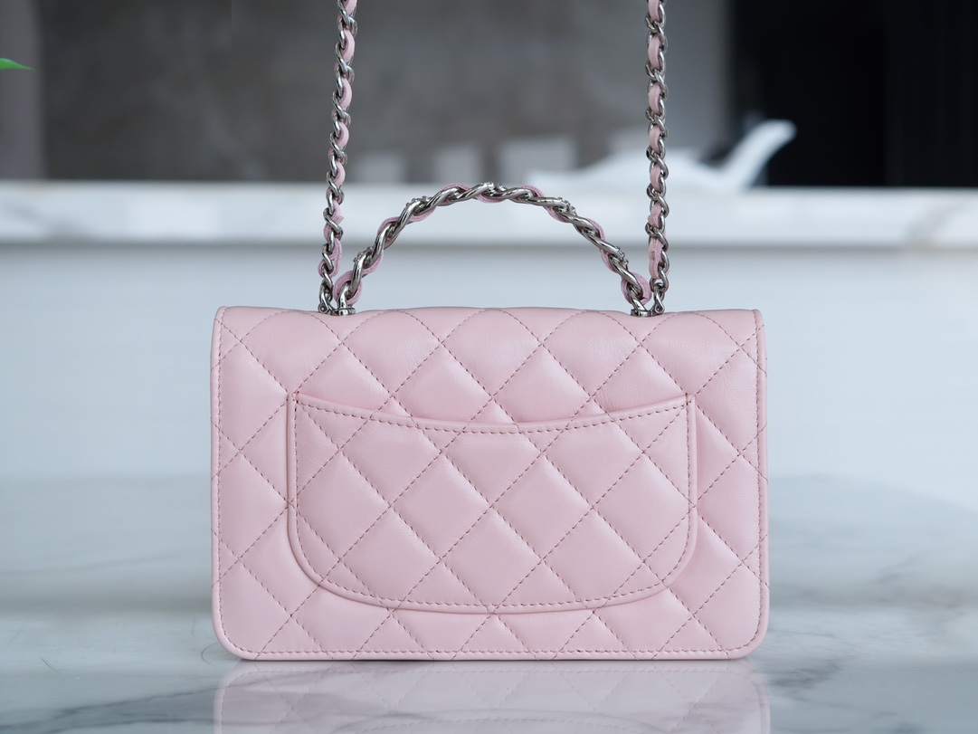 Chanel 23K Crystal Handle WOC Pink Calfskin  