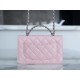 Chanel 23K Crystal Handle WOC Pink Calfskin  