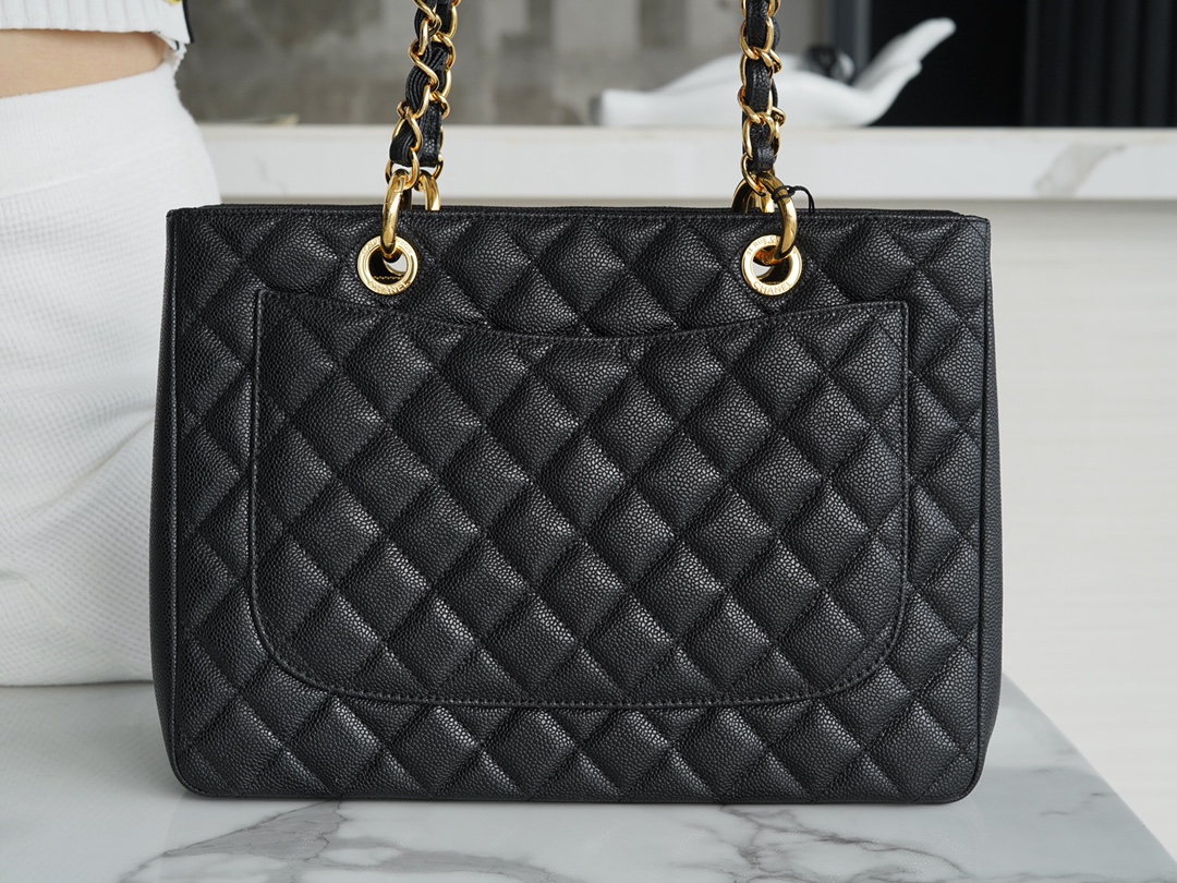 CHANEL Shopping Bag Caviar Black & Gold  