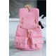 CHANEL 23A Duma Backpack Large Pink Glossy Calfskin  