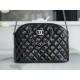 CHANEL 23S Patent Leather Shell Bag Large Black  