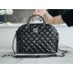 CHANEL 23S Patent Leather Shell Bag Large Black  