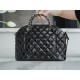 CHANEL 23S Patent Leather Shell Bag Large Black  