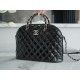 CHANEL 23S Patent Leather Shell Bag Large Black  