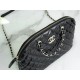 CHANEL 23S Patent Leather Shell Bag Large Black  