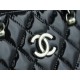 CHANEL 23S Patent Leather Shell Bag Large Black  