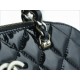 CHANEL 23S Patent Leather Shell Bag Large Black  