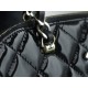 CHANEL 23S Patent Leather Shell Bag Large Black  