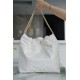 CHANEL 22P Bag Medium White with Black Hardware  