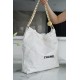 CHANEL 22P Bag Medium White with Black Hardware  