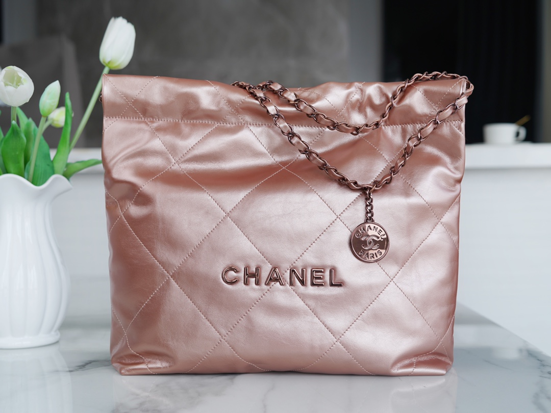 CHANEL 22P Bag Small Rose Gold  