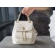 CHANEL 22C Duma Backpack Milkshake White Waxed Calfskin  