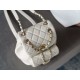 CHANEL 22C Duma Backpack Milkshake White Waxed Calfskin  