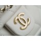 CHANEL 22C Duma Backpack Milkshake White Waxed Calfskin  