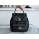 CHANEL 21/22 Duma Backpack Black Waxed Calfskin  